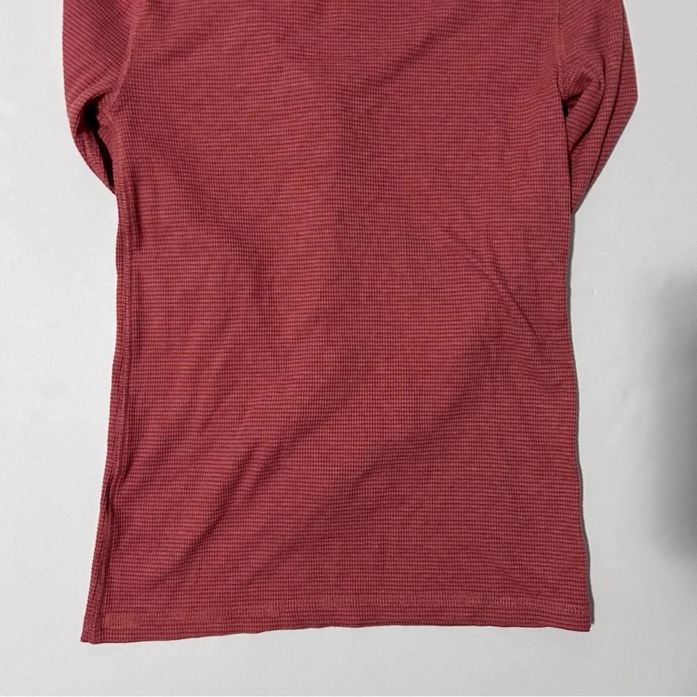 J. Crew Women’s Lightweight Waffle Henley Top Button Up Base Layer Coral Pink XS - Picture 16 of 16